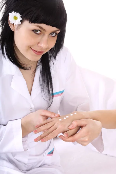 Massage van vrouwelijke hand. Spa. — Stockfoto