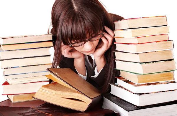 Chica inteligente con libro de grupo . — Foto de Stock