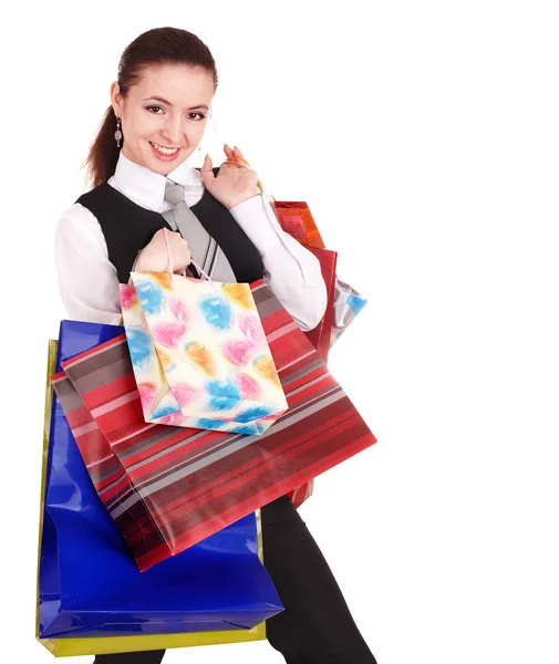 Geschäftsfrau mit Einkaufstasche. — Stockfoto