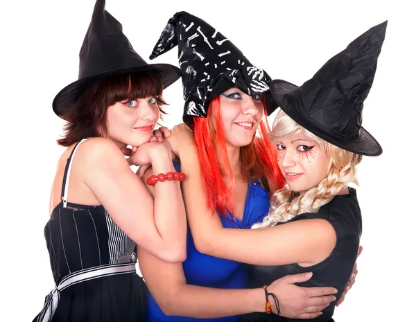Grupo de em traje de bruxa . — Fotografia de Stock