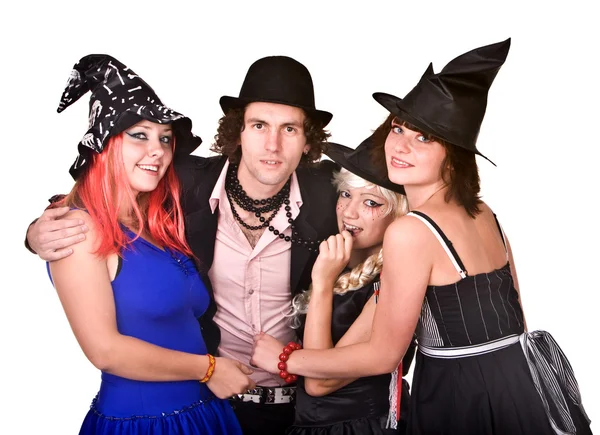 Group of in witch costume. Royalty Free Stock Images