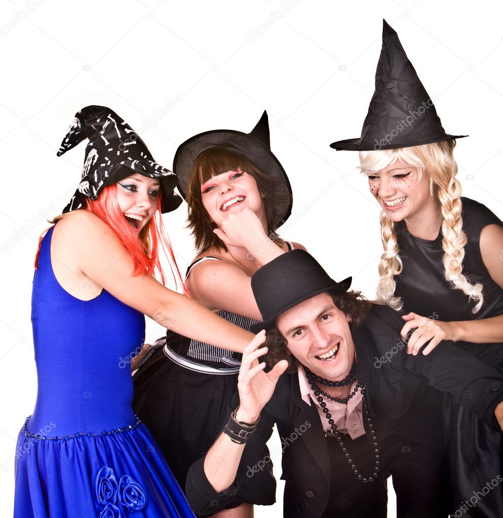 Group of in witch costume.