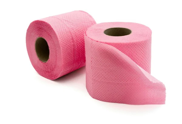 Розовая туалетная бумага — стоковое фото