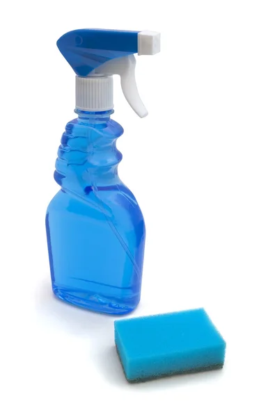 Limpiador de ventanas y esponja — Foto de Stock