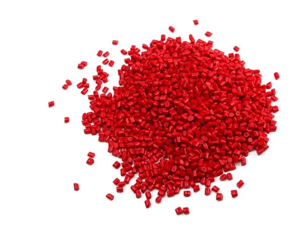 Rotes Kunststoffgranulat — Stockfoto