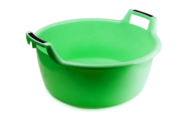 Tigela de lavagem de plástico verde — Fotografia de Stock