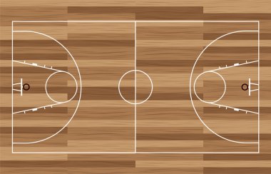 Wood basketball court clipart