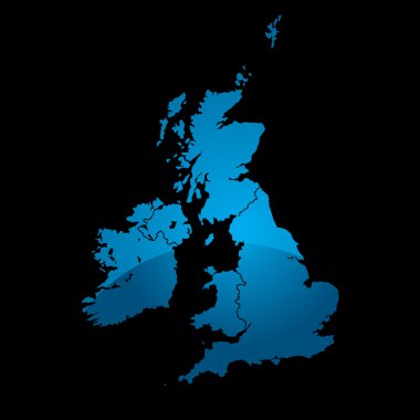 Uk map blue divide clipart