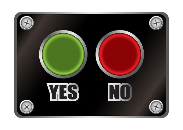Ναι δεν το μαύρο κουμπί — Διανυσματικό Αρχείο