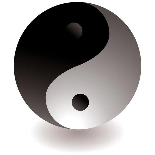 Ying yang μαύρο και άσπρο — Διανυσματικό Αρχείο