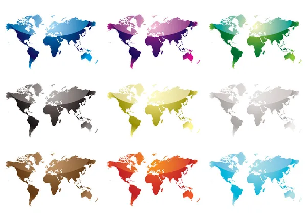 Mapa świata, dziewięć — Wektor stockowy