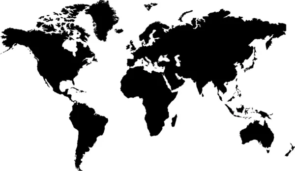 世界地図ブラック — ストックベクタ