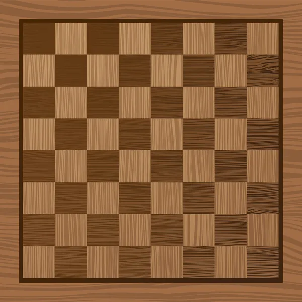 Placa de xadrez de madeira —  Vetores de Stock