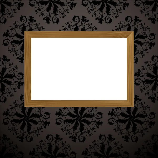 Wood picture frame black — Stock Vector