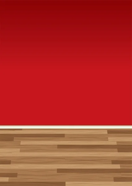 Дерев'яна підлога стіна червона — стоковий вектор