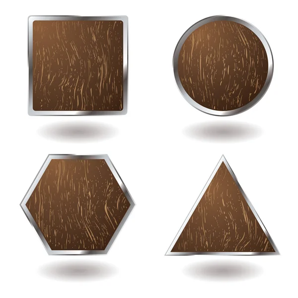 Variación de botón madera — Vector de stock