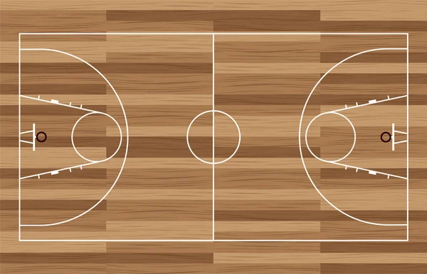 Trä basketplan — Stock vektor