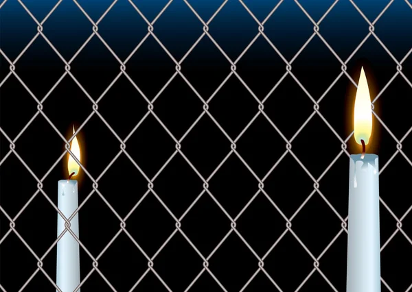 钢丝围栏蜡烛 — 图库矢量图片