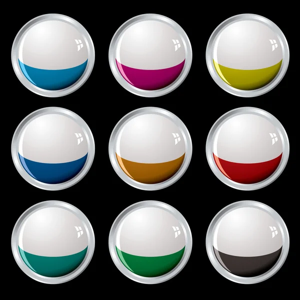 銀白色の一番上のボタン — ストックベクタ