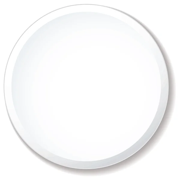 Fehér lapos tányér — Stock Vector