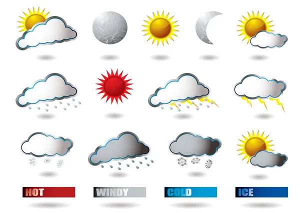 Iconos meteorológicos — Archivo Imágenes Vectoriales