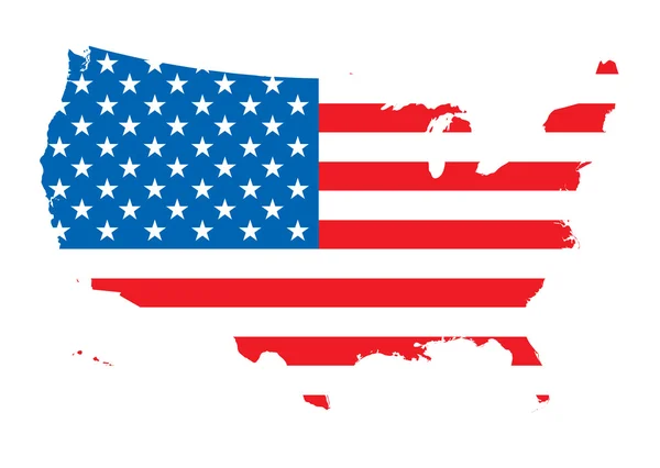 Флаг карты США — стоковый вектор