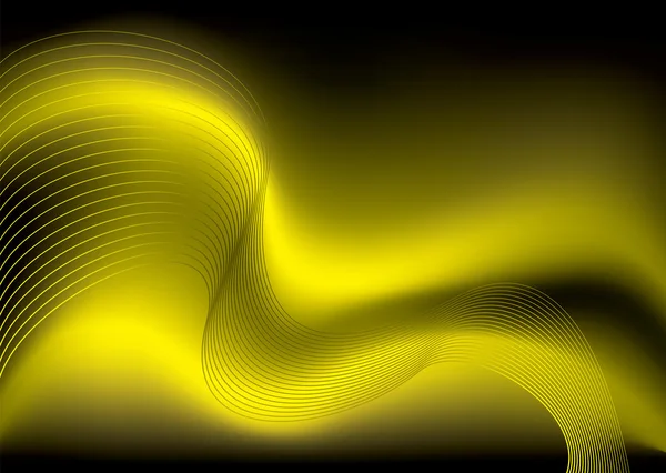Virtuelle Welle gelber Hintergrund — Stockvektor