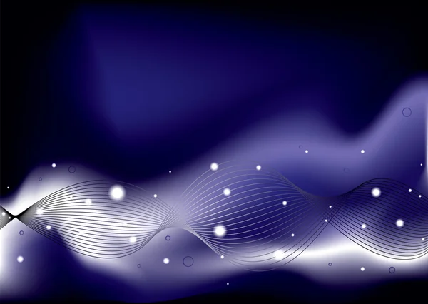 虚拟波空间彩虹バーチャル ウェーブ青色を発光します。 — ストックベクタ