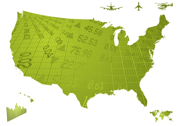 Mappa finanziaria di US — Vettoriale Stock