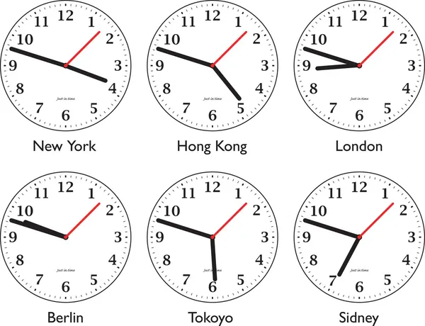 Le temps autour du monde — Image vectorielle