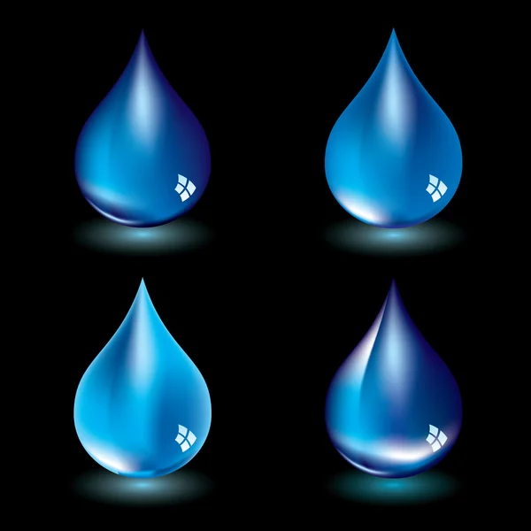 Vatten droplet blk — Stock vektor