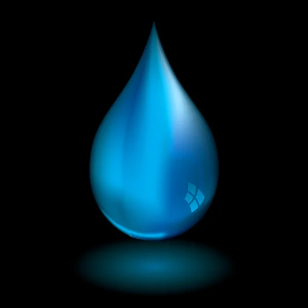 Water droplet black — Stock Vector