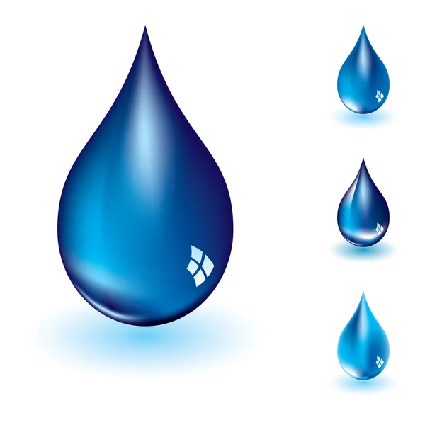 Kropla wody czterech — Wektor stockowy