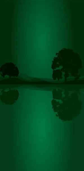 Árbol retrato verde — Vector de stock