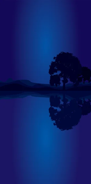 Strom modrá portrét — Stockový vektor