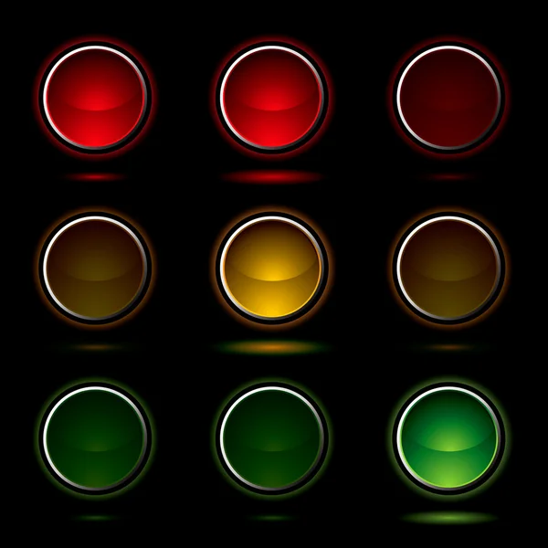 Traffic-light knoppen — Stockvector