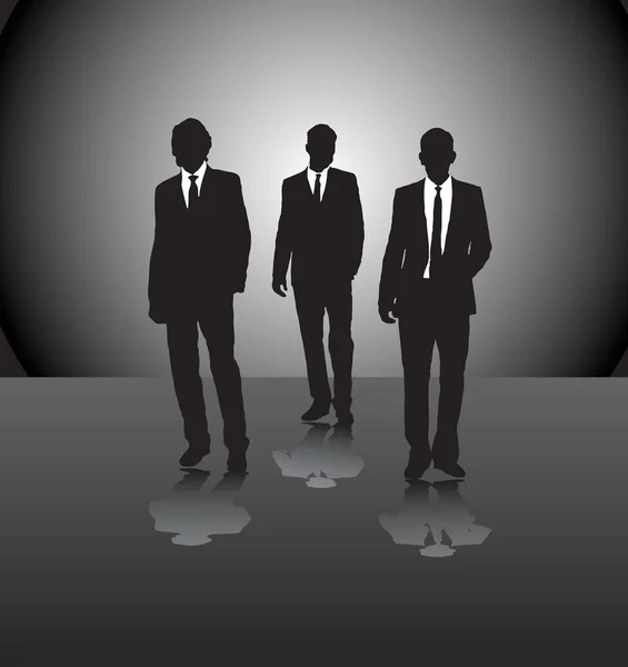 Tres hombres de negocios — Vector de stock
