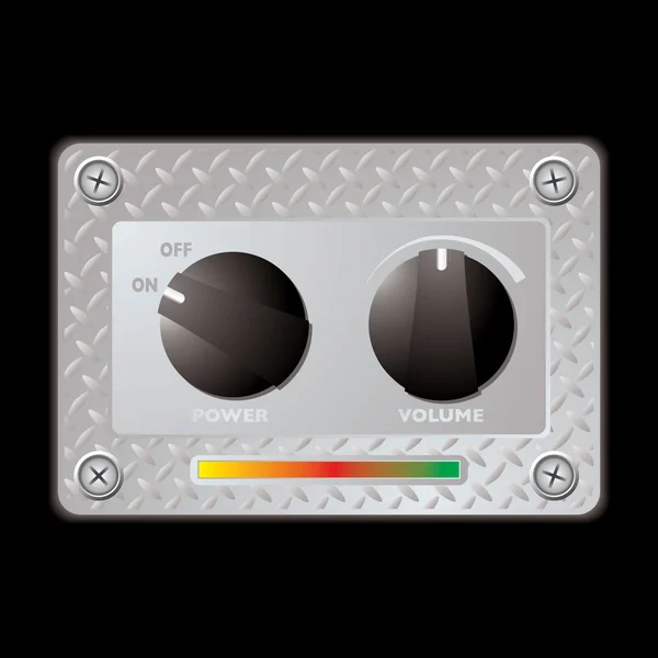 Interruptor dúo panel metálico — Archivo Imágenes Vectoriales