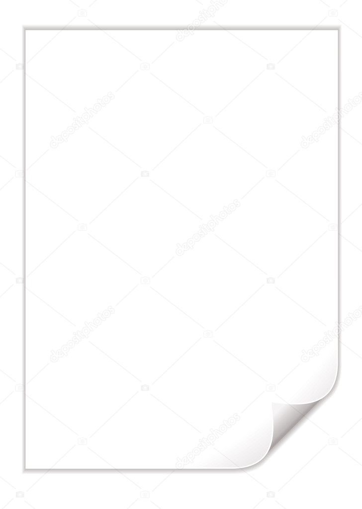 White pad page curl