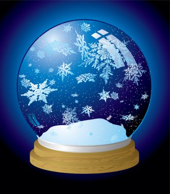 Snow globe flake clipart