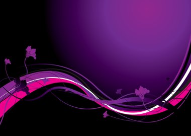 Abstract floral purple clipart