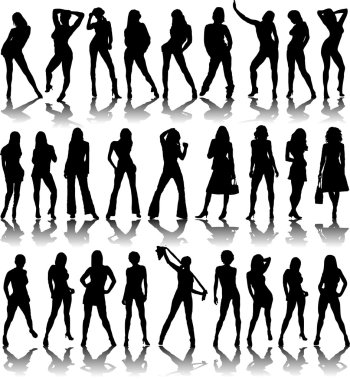 Sexy ladies shadow clipart