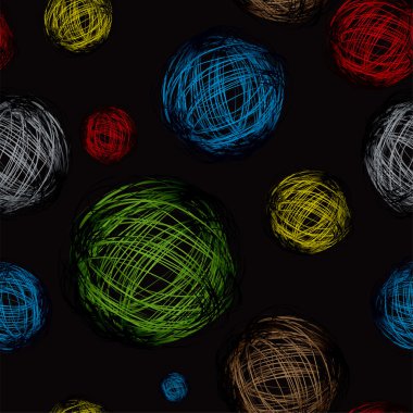 Scribble ball color black clipart