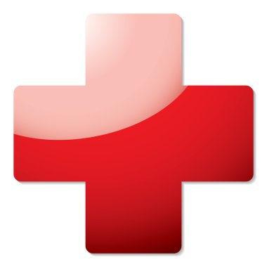 Red cross shadow clipart