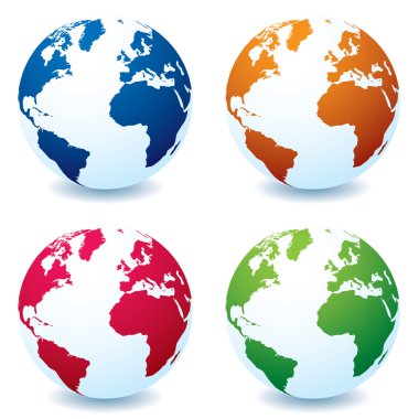 Realistic earth globe variation clipart