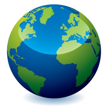 Realistic earth globe clipart