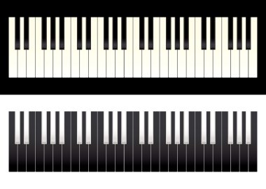 Piano keyboard contrast clipart