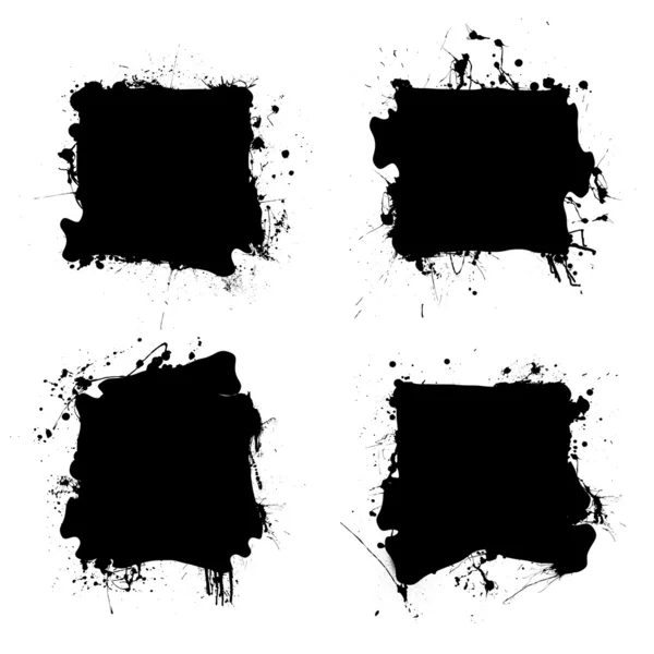 Kvadrat svart bläck splat — Stock vektor