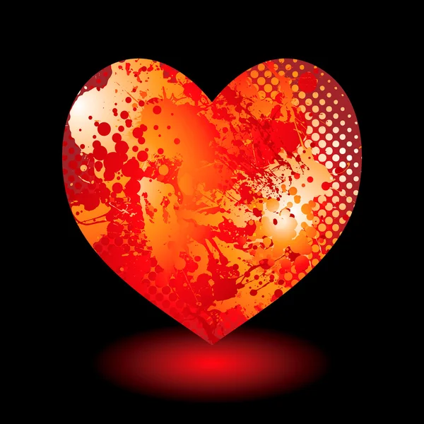 Splat гранж серця — стоковий вектор