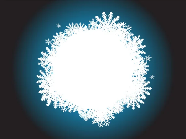 Snowflake round label — Stock Vector